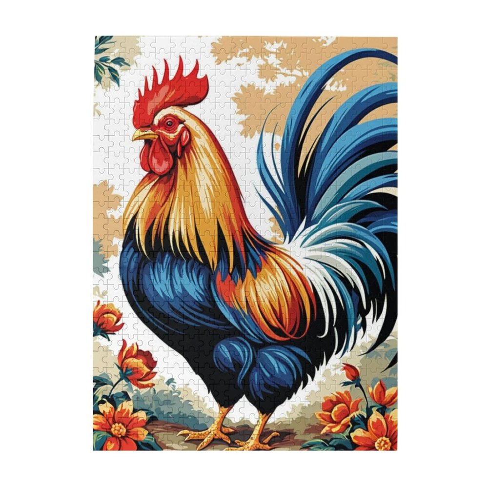 1000 Piece Adult and Youth Colorful Animals Puzzles Rooster Fun and Challenging Animals Themed Puzzles Great Gift for Family and Friends Dimensions