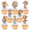 16 Pcs Giraffe Cupcake Topper Giraffe Cake Decorations Animals Party Supplies Cute Giraffe Cupcake Toppers view 1