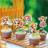 16 Pcs Giraffe Cupcake Topper Giraffe Cake Decorations Animals Party Supplies Cute Giraffe Cupcake Toppers view 4