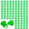 TANEMUDO 100 Pack Shamrock LED Light Ring for St. Patrick's Day with Four Leaf Clover Design, Green LED Light-Up Party Rings Accessories view 1