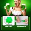 TANEMUDO 100 Pack Shamrock LED Light Ring for St. Patrick's Day with Four Leaf Clover Design, Green LED Light-Up Party Rings Accessories view 2