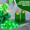 TANEMUDO 100 Pack Shamrock LED Light Ring for St. Patrick's Day with Four Leaf Clover Design, Green LED Light-Up Party Rings Accessories view 3