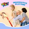 Novelty Place 2Pcs Inflatable Stick Horse, Blow-Up Horse Head on Stick for Kids, Cowboy Party Props, Western Theme Decorations, and Imaginative Play - 38 Inches view 2