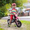 Qaba Kids Dirt Bike with Twist Grip Throttle, 12V Electric Motorcycle, Electric Bike for Toddler with Training Wheels, Spring Suspension & Music, Pink view 2