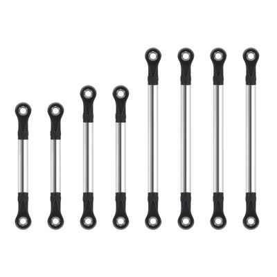 for TRX4M 1/18 8PCS RC Crawler for Chassis Suspension High Clearance Upgrade Parts Stainless Steel Links Set Remote Control Car Repair Parts RC Car Parts(Bent Links Set)
