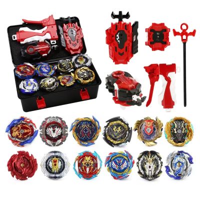 mlywd Gyro Battle Burst Gyro Toy Set Great Present for Kids Children Boys Ages 6 8 10 12+ Metal Fusion Top Battling Game 12 Spinning Tops 3 Two-Way Launcher 1 Handles B