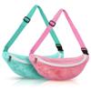 Wedhapy Seashell Bag Kids 2 PCs Mesh Beach Bag Zippered Beach Toy Bag with Adjustable Strap Seashell Collecting Bag Waist Bag for Boys Girls Seashell Collecting Bag view 1