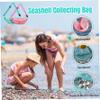 Wedhapy Seashell Bag Kids 2 PCs Mesh Beach Bag Zippered Beach Toy Bag with Adjustable Strap Seashell Collecting Bag Waist Bag for Boys Girls Seashell Collecting Bag view 2