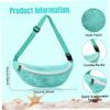 Wedhapy Seashell Bag Kids 2 PCs Mesh Beach Bag Zippered Beach Toy Bag with Adjustable Strap Seashell Collecting Bag Waist Bag for Boys Girls Seashell Collecting Bag view 4