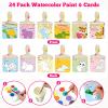 24 Packs Valentines Day Gifts for Kids Classroom with Watercolor Paint Set Valentines Cards for Kids Classroom School Valentine Gift Exchange view 2