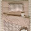 Childrens Portable Bedding - Sleeping Bags - Gifts for Kids - 100% Organic Cotton - Suitable for Boys & Girls - Includes Mat, Pillow, & Cover -Gender Neutral Design (Brown Gingham) view 2
