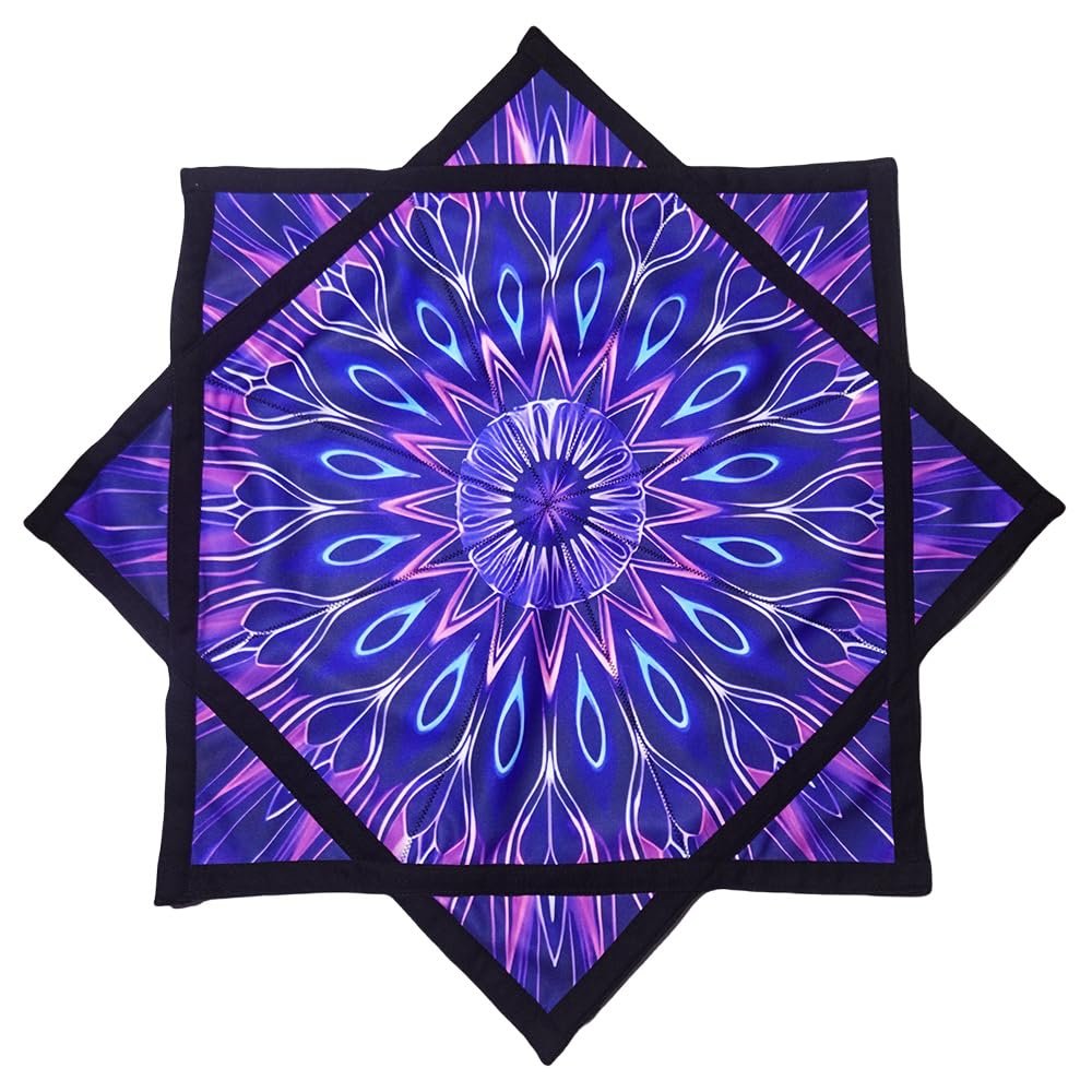 BVCY Flow Star Beginners Flow Star Spinning Cloth Easy to Rotate Sided Print Juggling and Skill Toy Dapo Star Starry Blue&Pink (R02-style5)