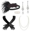 BABEYOND 1920s Flapper Accessories Great Gatsby Costume Accessories 20s Flapper Headband Pearl Necklace Gloves Plastic Holder view 1