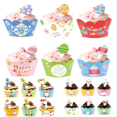 18pcs Easter Cupcake Toppers Easter Theme Paper Bunny Cupcake Topper With Toothpicks Rabbit Eggs Gnome Caketopper For Party Favor Supplies Decoration