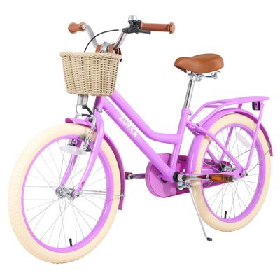 MEGHNA Cruiser Bike 20 inch Wheels Girls Women Bike Single Speed Commuter Bike with Basket V-Brake and Coast Brake Women Ladys Bicycle, Multicolors (Purple, 20 inch Wheel)