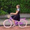 MEGHNA Cruiser Bike 20 inch Wheels Girls Women Bike Single Speed Commuter Bike with Basket V-Brake and Coast Brake Women Ladys Bicycle, Multicolors (Purple, 20 inch Wheel) view 2