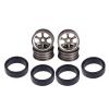 Compatible with Wltoys K969 K989 for Mini-Z for Mini-Q for Mini-D 1/28 RC Drift for Racing Car 4Pcs Metal Wheel Rim & Hard Tyre Tires RC Tires view 1