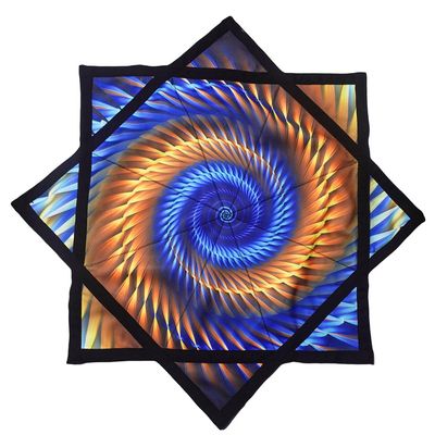 BVCY Flow Star Beginners Spinning Cloth Easy to Rotate Sided Print Juggling and Skill Toy Fingertip Rotating Flow Toy Dapo Star Yellow&Blue (R02-style2)
