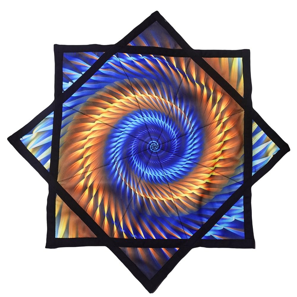 BVCY Flow Star Beginners Spinning Cloth Easy to Rotate Sided Print Juggling and Skill Toy Fingertip Rotating Flow Toy Dapo Star Yellow&Blue (R02-style2)