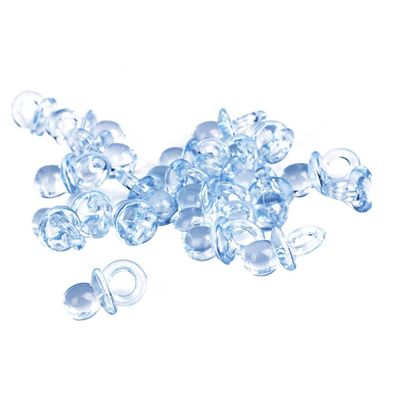 50Pcs Acrylic Pacifiers,Mini Baby Pacifiers Mini-chupetes Baby Favorece Decoraciones Baby Shower Party Favors Decorations Mini Pacifiers Blue