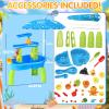 Water Table for Toddlers 3-5, 3-Tier Auto Water-Absorbing Kids Sand Water Table with Water Pump & Umbrella Splash Pond Toy, Activity Sensory Play Table Toys for Outdoor Pool Beach Backyard Summer view 4