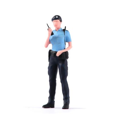 ORIELOAN 1/18 to 1/87 Scales Policewoman Calling Position Figurine, Standing Policewoman Officer Miniatures, Policewoman Diorama Figure, Uniform Policewoman Figure Mini Statue (Blue 1/24)