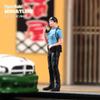 ORIELOAN 1/18 to 1/87 Scales Policewoman Calling Position Figurine, Standing Policewoman Officer Miniatures, Policewoman Diorama Figure, Uniform Policewoman Figure Mini Statue (Blue 1/24) view 3