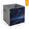 1PCS Collapsible Storage Bins with Dual Handles Fabric Storage Basket Foldable Cubes Organizer Baskets Cluster of Stars in Night Sky Storage Boxes for Organizing Clothing Cube Storage Organizer Bins view 2