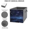 1PCS Collapsible Storage Bins with Dual Handles Fabric Storage Basket Foldable Cubes Organizer Baskets Cluster of Stars in Night Sky Storage Boxes for Organizing Clothing Cube Storage Organizer Bins view 3