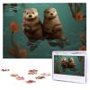 1000PCS Jigsaw Puzzle for Adults Personalized Picture Puzzle Otters in Love Customized Wooden Puzzle for Family, Birthday, Wedding, Game Nights Gifts Animal Puzzle 29.5x19.7 inches view 1