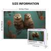 1000PCS Jigsaw Puzzle for Adults Personalized Picture Puzzle Otters in Love Customized Wooden Puzzle for Family, Birthday, Wedding, Game Nights Gifts Animal Puzzle 29.5x19.7 inches view 2