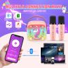 Unicorn Mini Karaoke Machine Toys: Kids Toys Girls Xmas Birthday Gifts Age 3-12+ Stocking Fillers LED Portable Bluetooth Speaker with 2 Wireless Microphone Gift Toy for 4 5 6 7 8 9 Years Old Girl Kid view 3