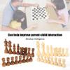 32PCS Standard Chess Pieces, Wooden Chess Piece Game of Intelligence Brain Puzzle International Chess Game Pieces Set for Parent Child Interaction Children Adults Gift view 4