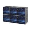 6PCS Collapsible Storage Bins with Dual Handles Fabric Storage Basket Foldable Cubes Organizer Baskets Cluster of Stars in Night Sky Storage Boxes for Organizing Clothing Cube Storage Organizer Bins view 1