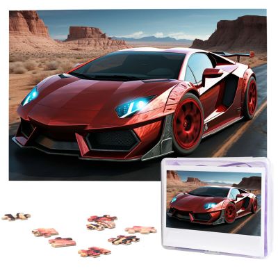 1000PCS Jigsaw Puzzle for Adults Personalized Picture Puzzle Red Race Car Customized Wooden Puzzle for Family, Birthday, Wedding, Game Nights Gifts Animal Puzzle 29.5x19.7 inches