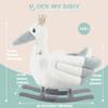 Rock My Baby Rocking Horse, Gray Stork Animal Rocker for Toddlers 1-3, Plush Rocking Horse with Seat, Wooden Rocking Horse Boys and Girls Gift, (Gray Stork Bird), CPC Certified view 4