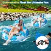 2025 New & Upgraded River Tubes for Floating Heavy Duty, Inflatable Float for Beach Lake Rafting, Fool Floats with Mesh Bottom, Cup Holder, Backrest view 2