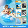 2025 New & Upgraded River Tubes for Floating Heavy Duty, Inflatable Float for Beach Lake Rafting, Fool Floats with Mesh Bottom, Cup Holder, Backrest view 3