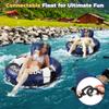 2025 New & Upgraded River Tubes for Floating Heavy Duty, Inflatable Float for Beach Lake Rafting, Fool Floats with Mesh Bottom, Cup Holder, Backrest view 2