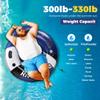 2025 New & Upgraded River Tubes for Floating Heavy Duty, Inflatable Float for Beach Lake Rafting, Fool Floats with Mesh Bottom, Cup Holder, Backrest view 3