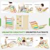 BlueWood Pikler Triangle Set with Cushion, 8-in-1 Climbing Toys for Toddlers, Montessori Philosophy Play Jungle Gym with Arch, Ramp, Ladder(Sunshine Rainbow) view 3