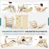 BlueWood Pikler Triangle Set with Cushion, 8-in-1 Climbing Toys for Toddlers, Montessori Philosophy Play Jungle Gym with Arch, Ramp, Ladder(Mauve Pink) view 3