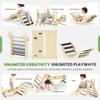 BlueWood Pikler Triangle Set with Cushion, 8-in-1 Climbing Toys for Toddlers, Montessori Philosophy Play Jungle Gym with Arch, Ramp, Ladder(Elegant Gray) view 3