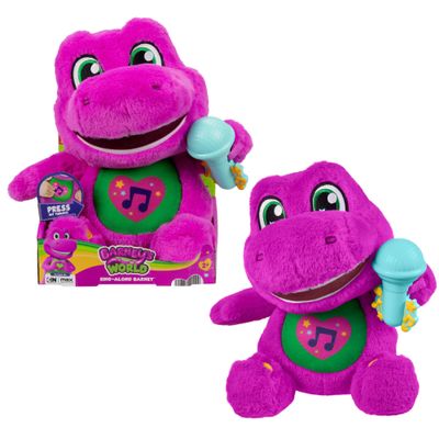 Barney Barney's Singer Plush 25+ cm with Sounds Plays 10 Phrases and 5 Songs in English, French, German, Italian and Dutch Toy for Ages 2 and Up JGT51