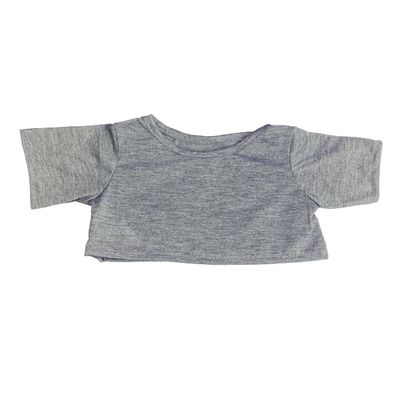 Grey T Shirt for 6 to 10 Inch Stuffed Animals Plush Clothes Outfit Top Soft Dress Up Accessory Fits Teddy Bears Plushies Dolls