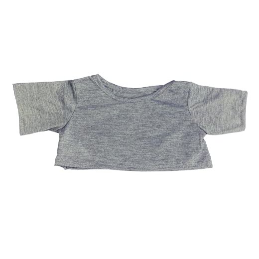 Grey T Shirt for 6 to 10 Inch Stuffed Animals Plush Clothes Outfit Top Soft Dress Up Accessory Fits Teddy Bears Plushies Dolls