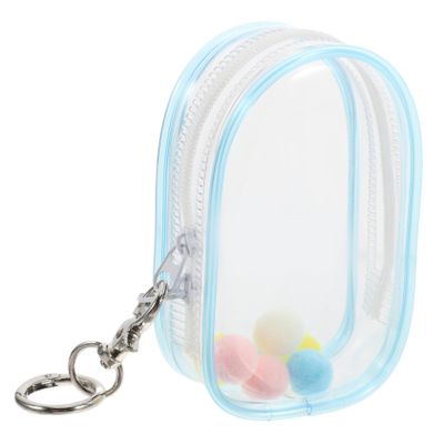 MERRYHAPY 1set Portable Clear Keychain Display Bag for Mini Figures Collectibles Organizer with Zipper Closure Travel-friendly Doll Storage Case for Showcasing Toys