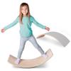 Acorn Avenue Non Slip Balance Board, 35 Inch Non Slip Felt Rocker Board Durable Wood, Kids Toddler Open Ended Learning Toy, Yoga Curvy Board view 1