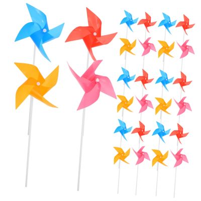 IWOWHERO 100pcs Plastic Windmill Set for Kids Daisy Wind Spinner Toy Mini Colorful Windmills for Garden Decor