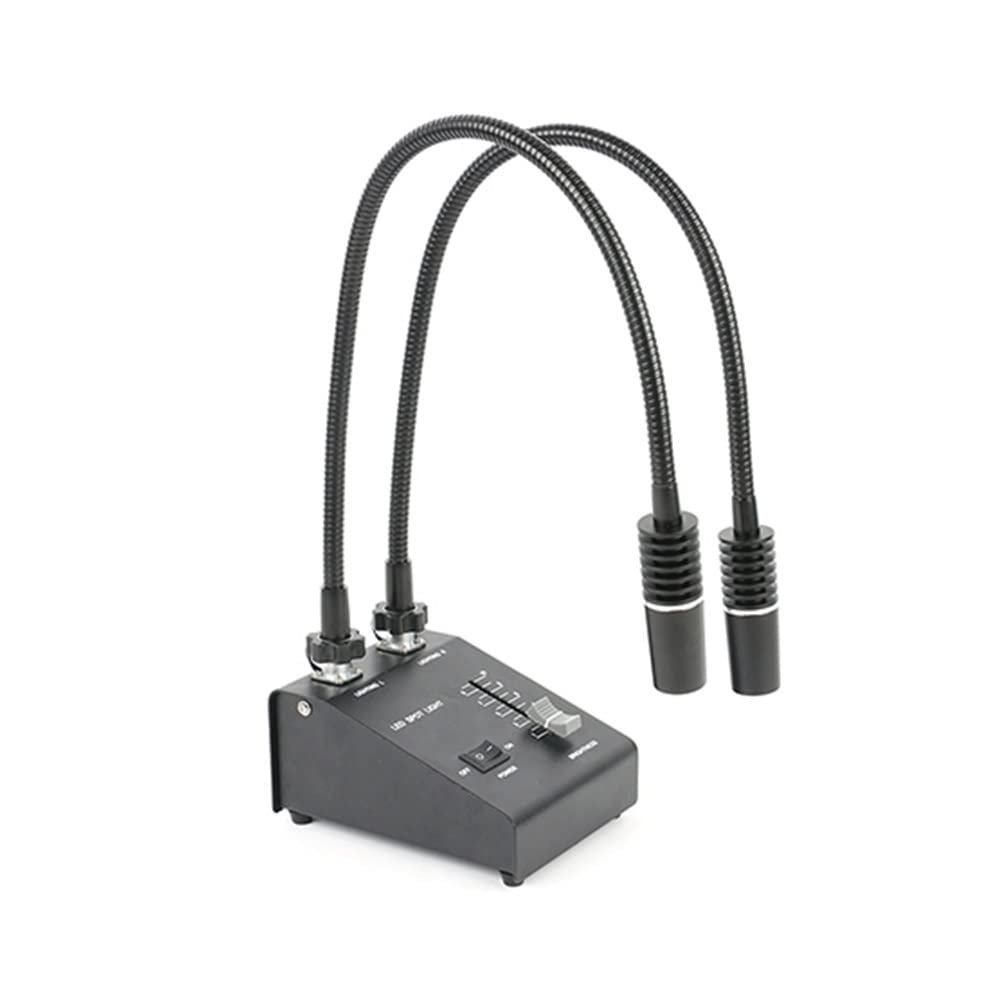 Microscope Kit 2 in 1/3 in 1 6500K 6W Microscope LED Gooseneck Light Industry Illuminator Lamp Spot Light Lamp Fill Light Lamp with 60 LED Ring Light Microscope Lens Adapters(2 in 1 A)